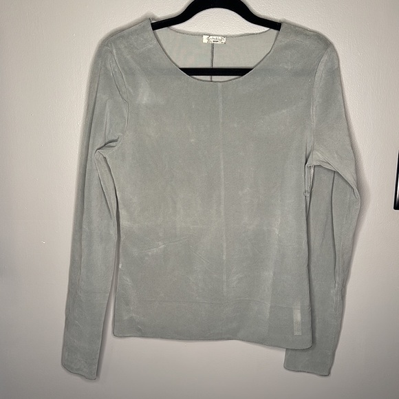 FP INTIMATELY LARGE GREEN LS VELVET FEEL SEMISHEER TOP - Picture 3 of 5